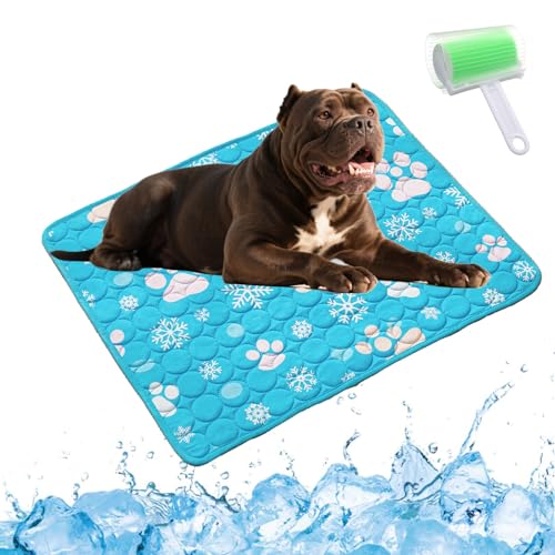 Qosigote Pfotenfrost Matte, Pfotenfrost Kühlmatte, Kühlmatte Hund, Selbstkühlende Hundematte, Waschbar Hund Matte Für Drinnen, Draußen Und Auto (D, L 70 * 55cm) von Qosigote