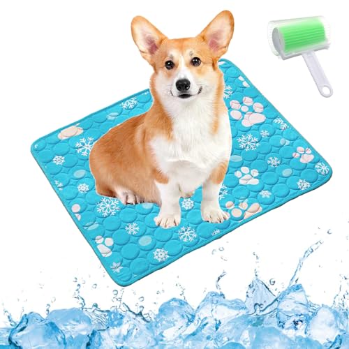 Qosigote Pfotenfrost Matte, Pfotenfrost Kühlmatte, Kühlmatte Hund, Selbstkühlende Hundematte, Waschbar Hund Matte Für Drinnen, Draußen Und Auto (D, M 60 * 50cm) von Qosigote