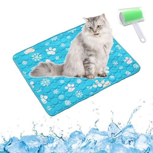 Qosigote Pfotenfrost Matte, Pfotenfrost Kühlmatte, Kühlmatte Hund, Selbstkühlende Hundematte, Waschbar Hund Matte Für Drinnen, Draußen Und Auto (D, XS 40 * 30cm) von Qosigote