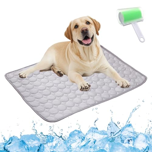 Qosigote Pfotenfrost Matte, Pfotenfrost Kühlmatte, Kühlmatte Hund, Selbstkühlende Hundematte, Waschbar Hund Matte Für Drinnen, Draußen Und Auto (Grau, XXL 150 * 100cm) von Qosigote