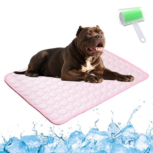 Qosigote Pfotenfrost Matte, Pfotenfrost Kühlmatte, Kühlmatte Hund, Selbstkühlende Hundematte, Waschbar Hund Matte Für Drinnen, Draußen Und Auto (Rosa, L 70 * 55cm) von Qosigote