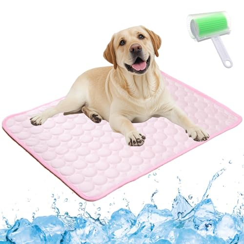 Qosigote Pfotenfrost Matte, Pfotenfrost Kühlmatte, Kühlmatte Hund, Selbstkühlende Hundematte, Waschbar Hund Matte Für Drinnen, Draußen Und Auto (Rosa, XXL 150 * 100cm) von Qosigote