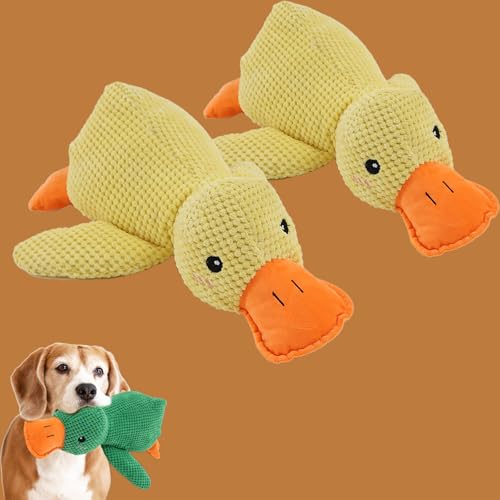 Qosigote Paw Star Anti-Stress Duck, Calming Duck Dog Toy, Anti Stress Ente Hund, Soft Squeaky Duck for Pets (2PCS,M) von Qosigote