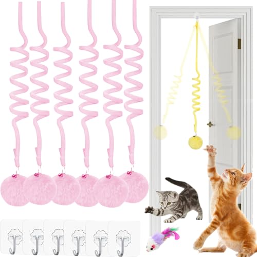 Qosigote Tier-Herzen Interaktives Katzen Gummizug Spielzeug, Katzenspielzeug Selbstbeschäftigung Hängende, Katzenspielzeug Türrahmen, Mit Glocke Interaktives Für Indoor Kätzchen Verfolgungsjagd (C,6) Qosigote Tier-Herzen Interaktives Katzen Gummizug Spielzeug, Katzenspielzeug Selbstbeschäftigung Hängende, Katzenspielzeug Türrahmen, Mit Glocke Interaktives Für Indoor Kätzchen Verfolgungsjagd (C,6) von Qosigote