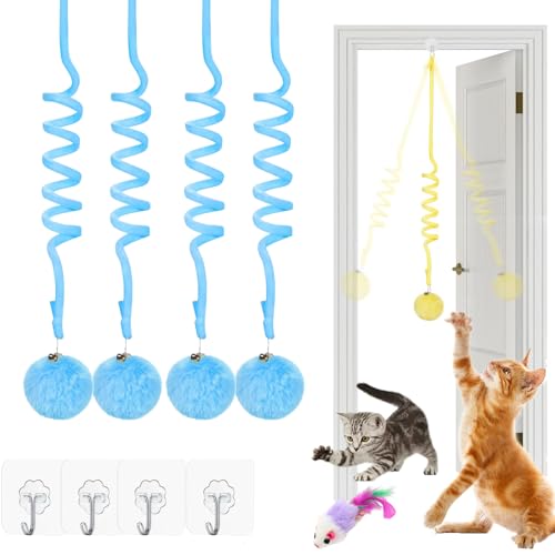 Qosigote Tier-Herzen Interaktives Katzen Gummizug Spielzeug, Katzenspielzeug Selbstbeschäftigung Hängende, Katzenspielzeug Türrahmen, Mit Glocke Interaktives Für Indoor Kätzchen Verfolgungsjagd (A,4) Qosigote Tier-Herzen Interaktives Katzen Gummizug Spielzeug, Katzenspielzeug Selbstbeschäftigung Hängende, Katzenspielzeug Türrahmen, Mit Glocke Interaktives Für Indoor Kätzchen Verfolgungsjagd (A,4) von Qosigote