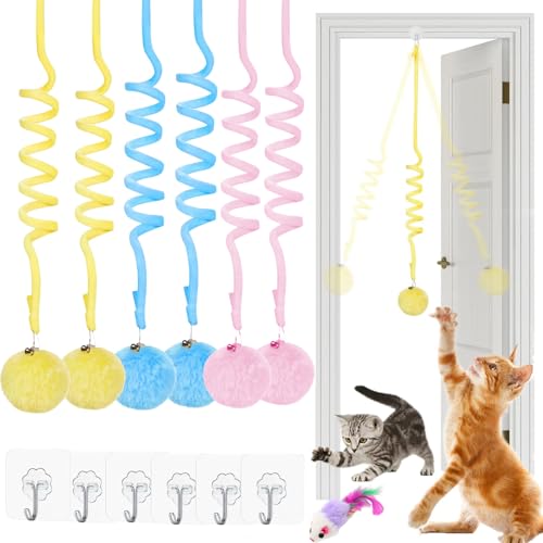 Qosigote Tier-Herzen Interaktives Katzen Gummizug Spielzeug, Katzenspielzeug Selbstbeschäftigung Hängende, Katzenspielzeug Türrahmen, Mit Glocke Interaktives Für Indoor Kätzchen Verfolgungsjagd (6,G) Qosigote Tier-Herzen Interaktives Katzen Gummizug Spielzeug, Katzenspielzeug Selbstbeschäftigung Hängende, Katzenspielzeug Türrahmen, Mit Glocke Interaktives Für Indoor Kätzchen Verfolgungsjagd (6,G) von Qosigote