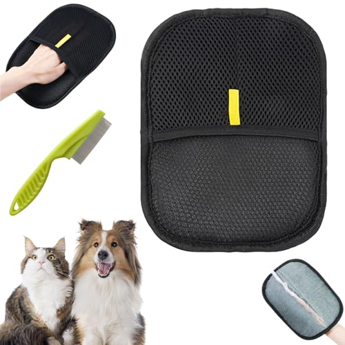 Qosigote Tierhaarentferner Handschuh, Pet Hair Remover Glove, Haarentfernungshandschuh Katze, Sanfte Haustier-Enthaarungshandschuhe Für Glattes Und Gesundes Fell (1pc) von Qosigote