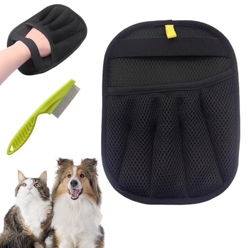 Qosigote Upgraded Tierhaar Tschüss, Tierhaarentferner Handschuh, Pet Hair Remover, Fellmagnet Katzen Hunde, Für Glattes Und Gesundes Fell, Static Removal Gloves for Clothes, Sofas, Carpets (1pc) von Qosigote