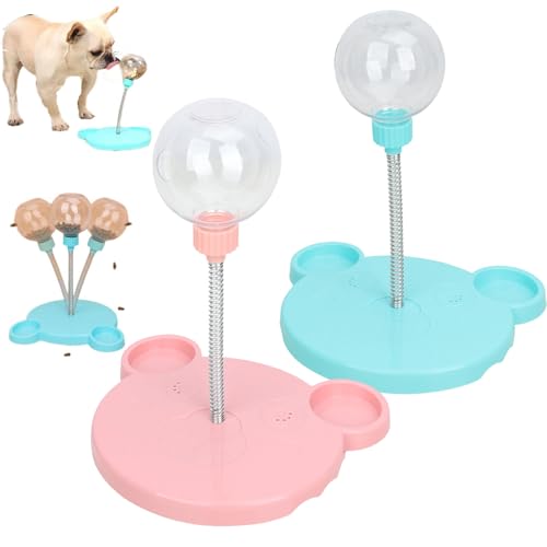Qosigote Wobbly Dog Treat Toy, Wiggling Treat Toy for Dogs, Leaking Treats Ball Pet Feeder Toy, Interactive Pet Toy, Feeder for Cats and Small Dogs for Hunting Chasing and Exercise (2PCS-A) von Qosigote