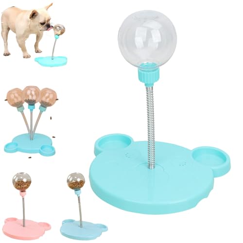 Qosigote Wobbly Dog Treat Toy, Wiggling Treat Toy for Dogs, Leaking Treats Ball Pet Feeder Toy, Interactive Pet Toy, Feeder for Cats and Small Dogs for Hunting Chasing and Exercise (Blue) von Qosigote