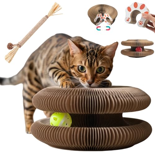 Twisty Paws Cat Toy, Kratzkokon Für Katzen, Faltbar Interaktive Kratzunterlage Mit Ball, Save Your Furniture from Destruction - Keep Your Cat Captivated with Twisty Paws (1pc) von Qosigote