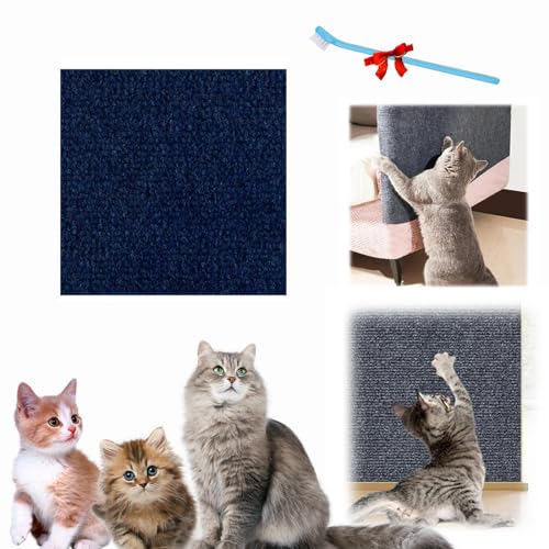 Kratzmatte Selbstklebend Katzen,Katzen Kratzmatte Selbstklebend,Kratzwand Für Katzen,Climbing Cat Scratcher,Thanea Kratzschutz,Klebe Kratzmatte Katze (Dunkelblau, 11.81 * 39.37in/30cm x 100cm) von Qosneoun