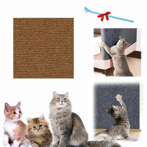 Kratzmatte Selbstklebend Katzen,Katzen Kratzmatte Selbstklebend,Kratzwand Für Katzen,Climbing Cat Scratcher,Thanea Kratzschutz,Klebe Kratzmatte Katze (Dunkelbraun, 11.81 * 39.37in/30cm x 100cm) von Qosneoun