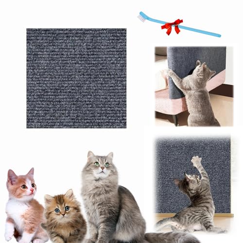 Kratzmatte Selbstklebend Katzen,Katzen Kratzmatte Selbstklebend,Kratzwand Für Katzen,Climbing Cat Scratcher,Thanea Kratzschutz,Klebe Kratzmatte Katze (Dunkelgrau, 15.75 * 39.37in/40cm x 100cm) von Qosneoun