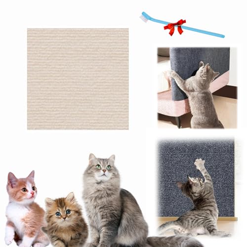 Kratzmatte Selbstklebend Katzen,Katzen Kratzmatte Selbstklebend,Kratzwand Für Katzen,Climbing Cat Scratcher,Thanea Kratzschutz,Klebe Kratzmatte Katze (Khaki, 11.81 * 39.37in/30cm x 100cm) von Qosneoun