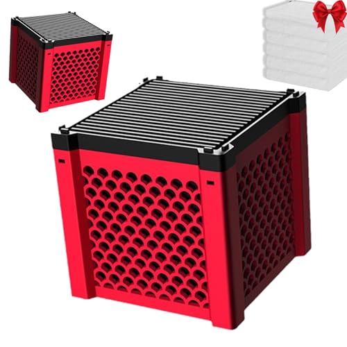 Qosneoun Filter Cube 2.0 - Die nächste Generation, Filter Cube Pferd, Filter Natur Würfel, Aktivkohle Filterwürfel, Wassertrog Purifier Cube Für Aquarium, Teich, Tränke (1PC-Rot) von Qosneoun