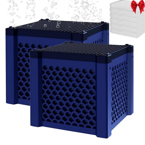 Qosneoun Filter Cube 2.0 - Die nächste Generation, Filter Cube Pferd, Filter Natur Würfel, Aktivkohle Filterwürfel, Wassertrog Purifier Cube Für Aquarium, Teich, Tränke (2PC-Blau) von Qosneoun