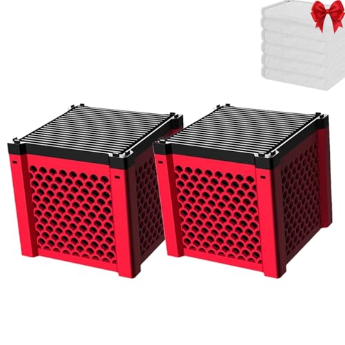 Qosneoun Filter Cube 2.0 - Die nächste Generation, Filter Cube Pferd, Filter Natur Würfel, Aktivkohle Filterwürfel, Wassertrog Purifier Cube Für Aquarium, Teich, Tränke (2PCS-Rot) von Qosneoun