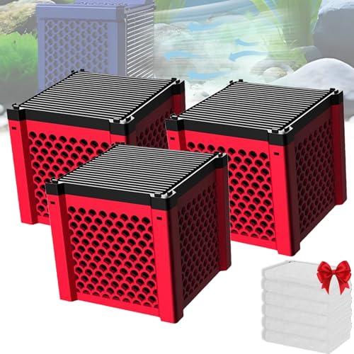 Qosneoun Filter Cube 2.0 - Die nächste Generation, Filter Cube aktivkohlefilter Pferd, Filter Natur Würfel, Aktivkohle Filterwürfel, Wassertrog Purifier Cube Für Aquarium, Teich, Tränke (3 PCS-Rot) Qosneoun Filter Cube 2.0 - Die nächste Generation, Filter Cube aktivkohlefilter Pferd, Filter Natur Würfel, Aktivkohle Filterwürfel, Wassertrog Purifier Cube Für Aquarium, Teich, Tränke (3 PCS-Rot) von Qosneoun