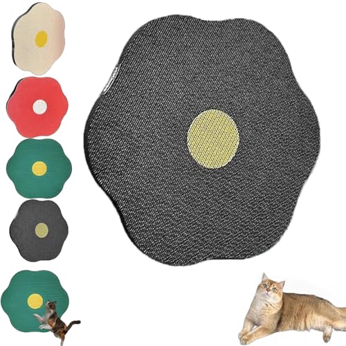 Qosneoun Flower Scratching Pad for Cats on Wall, Cat Wall Scratcher Corrugated Cardboard, Cat Wall Scratcher Cat Nail File Scratcher, Cat Scratching Board Scratch Pad with Suction Cup (Black) von Qosneoun