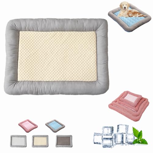 Qosneoun Holivas Coolcomfort - Premium Kühlmatte（4 Sizes）, Kühlmatte Hund Katzen Selbstkühlend Ohne Gel, Verschleißfes Waschbar, Geben Ihrem Hund Oder Katze Eine Kühlende Sommer (Gelb, XL) von Qosneoun