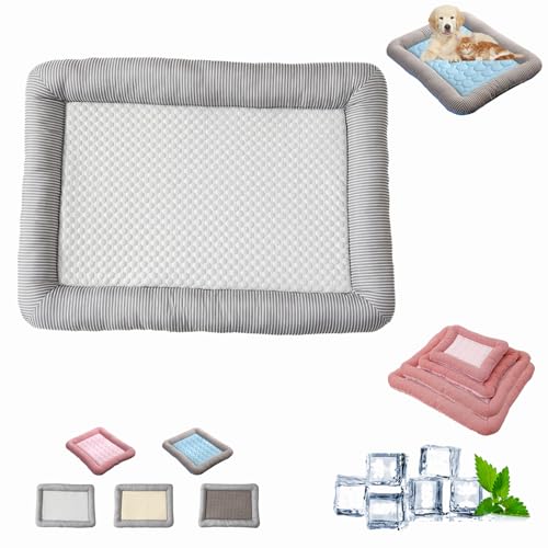 Qosneoun Holivas Coolcomfort - Premium Kühlmatte（4 Sizes）, Kühlmatte Hund Katzen Selbstkühlend Ohne Gel, Verschleißfes Waschbar, Geben Ihrem Hund Oder Katze Eine Kühlende Sommer (Grau, M) von Qosneoun