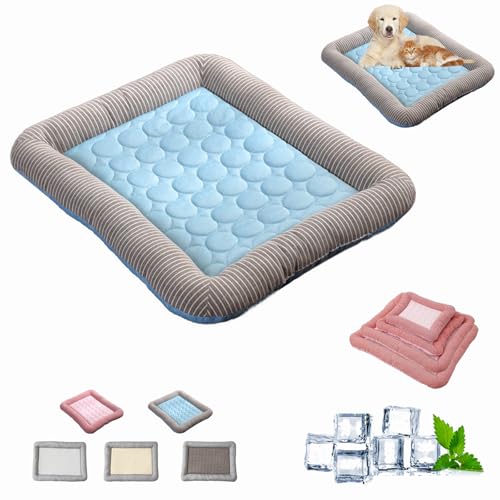 Qosneoun Holivas Coolcomfort - Premium Kühlmatte（4 Sizes）, Kühlmatte Hund Katzen Selbstkühlend Ohne Gel, Verschleißfes Waschbar, Geben Ihrem Hund Oder Katze Eine Kühlende Sommer (blau, S) von Qosneoun