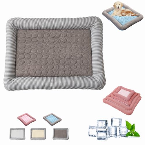 Qosneoun Holivas Coolcomfort - Premium Kühlmatte（4 Sizes）, Kühlmatte Hund Katzen Selbstkühlend Ohne Gel, Verschleißfes Waschbar, Geben Ihrem Hund Oder Katze Eine Kühlende Sommer (braun, M) von Qosneoun
