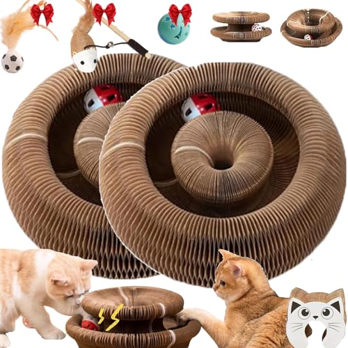 Qosneoun Katzenwirbel Katzenliebling, Katzen Wirbel Spielzeug, Katzenwirbel von Katzenliebling, Foldable Convenient Cat Scratcher, Katzenspielzeug Intelligenz Intelligenzspielzeug (2PCS) von Qosneoun