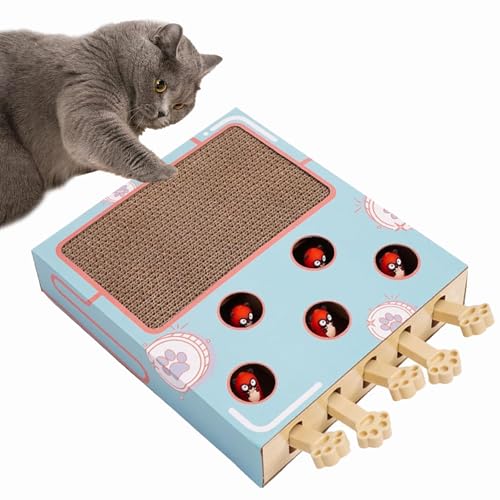 Qosneoun Miaofairy Katzenspielzeug, Miaofairy Whack-A-Mole, 3-In-1-Katzenkratzbaum Und Spielzeug, Interaktives Katzenspielzeug,Lustige Geschenke Für Katzen (A) von Qosneoun