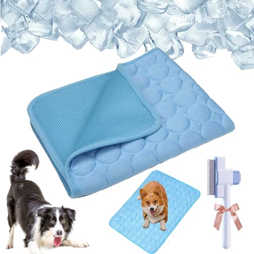 Qosneoun Pelsbarn Kühlmatte, Pelsbarn HeatRelief Kühlbett, Kühlmatte für Hunde, selbstkühlendes Hundesofa, waschbar, rutschfeste Unterseite, Hunde-Couch-Bett für Sofa, Boden, Auto (Blau, L (70 x 55 cm Qosneoun Pelsbarn Kühlmatte, Pelsbarn HeatRelief Kühlbett, Kühlmatte für Hunde, selbstkühlendes Hundesofa, waschbar, rutschfeste Unterseite, Hunde-Couch-Bett für Sofa, Boden, Auto (Blau, L (70 x 55 cm von Qosneoun