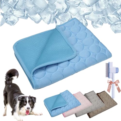 Qosneoun Pelsbarn Kühlmatte, Pelsbarn HeatRelief Kühlbett, Kühlmatte für Hunde, selbstkühlendes Hundesofa, waschbar, rutschfeste Unterseite, Hunde-Couch-Bett für Sofa, Boden, Auto (Blau, XXL (100 x Qosneoun Pelsbarn Kühlmatte, Pelsbarn HeatRelief Kühlbett, Kühlmatte für Hunde, selbstkühlendes Hundesofa, waschbar, rutschfeste Unterseite, Hunde-Couch-Bett für Sofa, Boden, Auto (Blau, XXL (100 x von Qosneoun