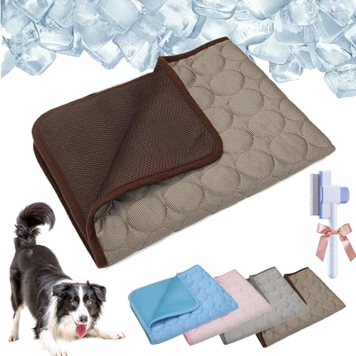 Qosneoun Pelsbarn Kühlmatte, Pelsbarn HeatRelief Kühlbett, Kühlmatte für Hunde, selbstkühlendes Hundesofa, waschbar, rutschfeste Unterseite, Hunde-Couch-Bett für Sofa, Boden, Auto (Braun, M (50 x 60 Qosneoun Pelsbarn Kühlmatte, Pelsbarn HeatRelief Kühlbett, Kühlmatte für Hunde, selbstkühlendes Hundesofa, waschbar, rutschfeste Unterseite, Hunde-Couch-Bett für Sofa, Boden, Auto (Braun, M (50 x 60 von Qosneoun