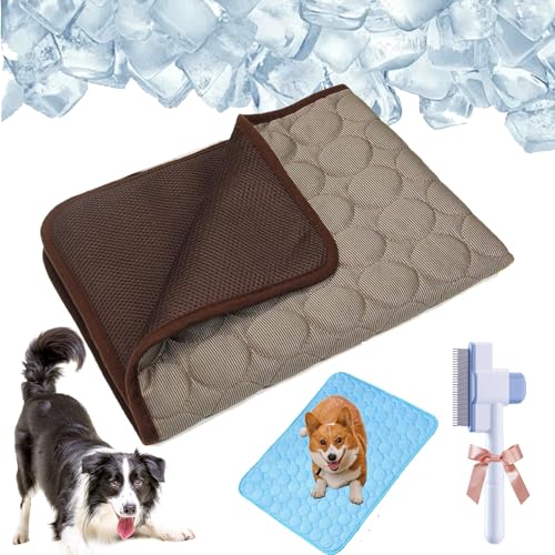 Qosneoun Pelsbarn Kühlmatte, Pelsbarn HeatRelief Kühlbett, Kühlmatte für Hunde, selbstkühlendes Hundesofa, waschbar, rutschfeste Unterseite, Hunde-Couch-Bett für Sofa, Boden, Auto (Braun, M (60 x 50 Qosneoun Pelsbarn Kühlmatte, Pelsbarn HeatRelief Kühlbett, Kühlmatte für Hunde, selbstkühlendes Hundesofa, waschbar, rutschfeste Unterseite, Hunde-Couch-Bett für Sofa, Boden, Auto (Braun, M (60 x 50 von Qosneoun