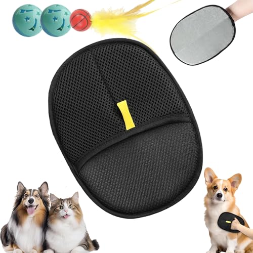Qosneoun Tierhaar Tschüss, Tierhaarentferner Handschuh, Pet Hair Remover Katzenhandschuh Static Removal Pet Hair,Wiederverwendbare Fellmagnet Handschuh für Pet Hair Remover (1PC) von Qosneoun