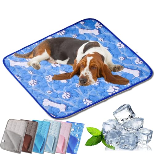Tierliebling Hundekuhlmatte, Eisseide CoolingMat-Hundekühlmatte, Comfortable Summer Cool Pads Pet Mat Outdoor for Dogs & Cats, Ideal for Indoor Outdoor Use (B,XS (30 * 40CM)) von Qosneoun