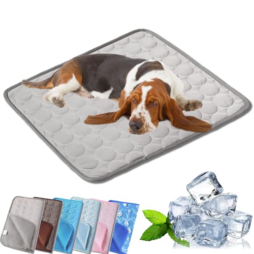 Tierliebling Hundekuhlmatte, Eisseide CoolingMat-Hundekühlmatte, Comfortable Summer Cool Pads Pet Mat Outdoor for Dogs & Cats, Ideal for Indoor Outdoor Use (D,XS (30 * 40CM)) von Qosneoun