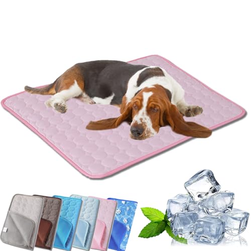 Tierliebling Hundekuhlmatte, Eisseide CoolingMat-Hundekühlmatte, Comfortable Summer Cool Pads Pet Mat Outdoor for Dogs & Cats, Ideal for Indoor Outdoor Use (F,XS (30 * 40CM)) von Qosneoun