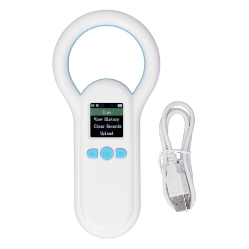 Qotolite PET Microchip Scanner 134.2kHz Tragbarer Tier -Ohr -Tag -ID -Leser mit 1,44 Zoll TFT Display 500 Aufzeichnungen Aufzeichnungen Speicherplatz für Veterinärkliniken und von Qotolite