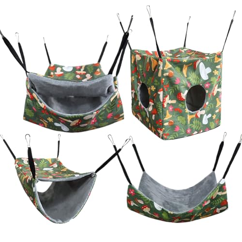 Qoukonao Hamster Hängematte für Käfig, Bequeme Hängematte für Frettchen, Schlafplatz Für Kleinnager Und Käfigzubehör Für Hamster Frettchen Chinchillas von Qoukonao
