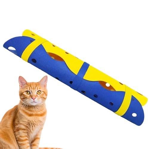 Qoukonao Katzen Tunnel Bett,Waschbares Versteck Nest Für Kätzchen - Interaktives Filz Katzentunnel Bett Für Wohnung Wohnzimmer Schlafzimmer - Zuhause Spielen Schlafen von Qoukonao