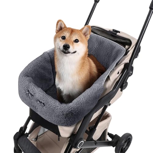 Qoukonao Kinderwagenmatte für Haustiere – wasserdichte Hunde-Kinderwagen-Abdeckung, Kissen, magnetisches Haustierzubehör für alle Rassen, Welpen, Outdoor, Spaziergänge, , Autofahrten, Park von Qoukonao
