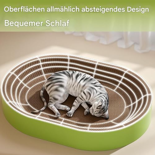 Qoukonao Kratzbrett für Katzen - Ovale -Kratzfläche mit Bettfunktion | Krallenschleifer Interaktives Spielzeug und Möbelschützer für Balkon Fensterbank Ecke Spielbereich Wohnzimmer und Arbeitszimmer Qoukonao Kratzbrett für Katzen - Ovale -Kratzfläche mit Bettfunktion | Krallenschleifer Interaktives Spielzeug und Möbelschützer für Balkon Fensterbank Ecke Spielbereich Wohnzimmer und Arbeitszimmer von Qoukonao