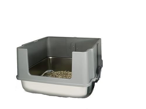 QraraZL Katzentoilette Edelstahl, Leicht zu Reinigen und Geruchsresistent Katzenklo Edelstahl Auslauf-und Verschüttungssicher, Stabiles Bodenbecken QraraZL Katzentoilette Edelstahl, Leicht zu Reinigen und Geruchsresistent Katzenklo Edelstahl Auslauf-und Verschüttungssicher, Stabiles Bodenbecken von QraraZL