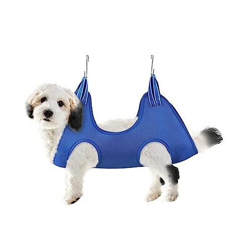 Qrity 1 Stück Katzenpflegetasche, Hängematten Geschirr, Hundepflege Hängematte Set mit S Haken, für die Fellpflege, Hunde und Katzen Nägelschneiden, Blau-M Qrity 1 Stück Katzenpflegetasche, Hängematten Geschirr, Hundepflege Hängematte Set mit S Haken, für die Fellpflege, Hunde und Katzen Nägelschneiden, Blau-M von Qrity
