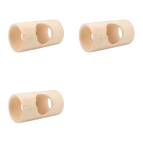 Qsvbeeqj Hamster Tunnelröhre 3 Löcher Holz Verregungen Kleintier Spielen Für Zwergkaninchen Kleine Rennmäuse Hamster Versteck Haus von Qsvbeeqj