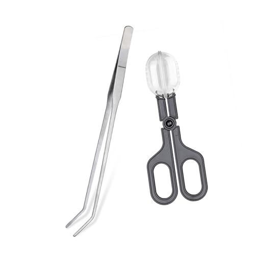 Qsvbeeqj Clear Catcher Clamp Reptiles Füttern Klemme Schwarzes Fangwerkzeug Für Sichere Geradlinige/gekrümmte Reptilienpflegevorräte von Qsvbeeqj