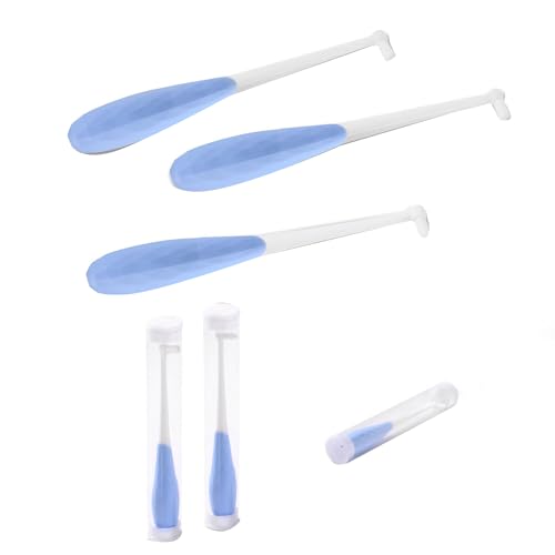 Qtynudy 4-Teilige Katzenzahnbürste, Welpen-Zahnpflegeset, Katzen-Zahnbürsten-Set, Blaues Plastik für die Zahnpflege Von Katzen, Mini-Kopf von Qtynudy