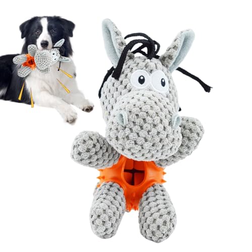 Quaeetyu Gefülltes Esel-Hundespielzeug,Esel-Stofftier-Hundespielzeug,Interaktives Kauspielzeug für Hunde | Quietschspielzeug für Hunde, interaktives Kauspielzeug für Hunde, auslaufendes von Quaeetyu