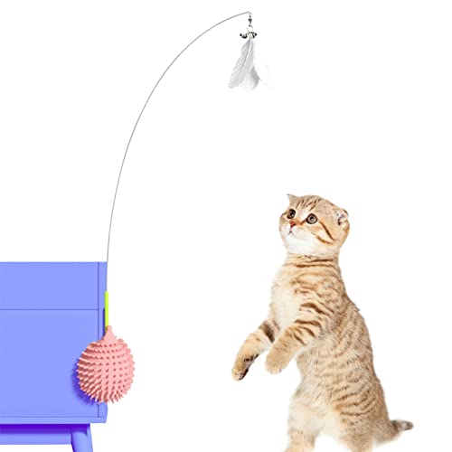 Quaeetyu Katzenstab, Katzenstabspielzeug,Katzen-Teaser-Zauberstab mit Katzenminze | Selbstspielendes Katzenspielzeug, Katzenspielzeug zur Bereicherung, Katzenübungsspielzeug, bewegliches von Quaeetyu